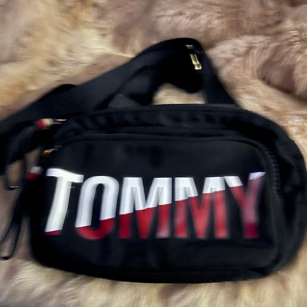 Tommy Black and Red Crossbody Bag